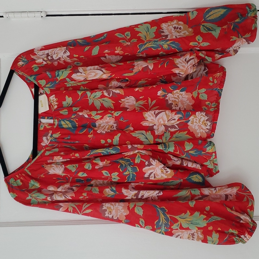Anthropologie by Maeve ,XL, red floral print